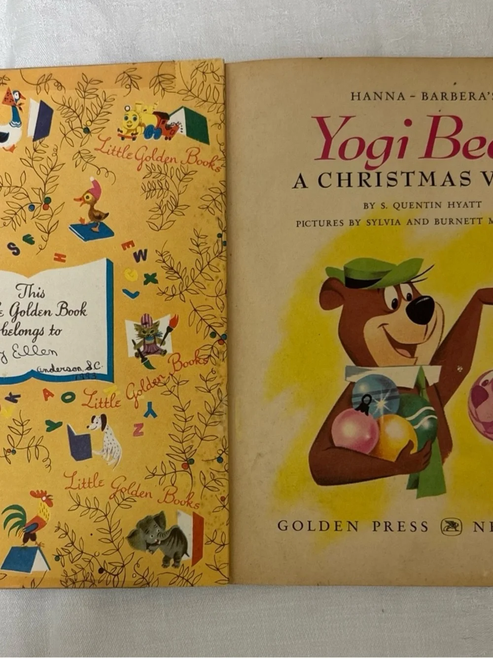 VTG 1961,62,64 bundle 3 HANNA BARBERA Little Golden Book Yogi Bear Touche PeterP